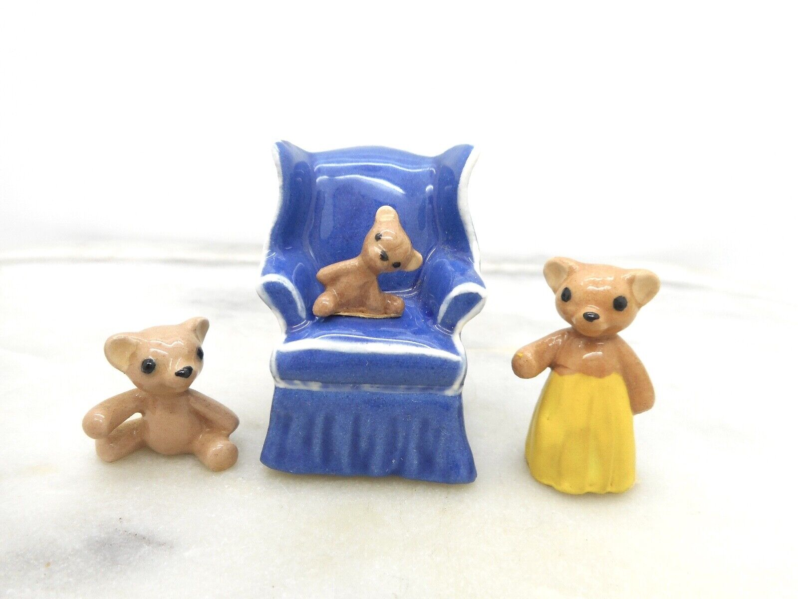 Vintage Hagan Renaker Discontinued Teddy Bears 4 Figurines 1970's Collectible