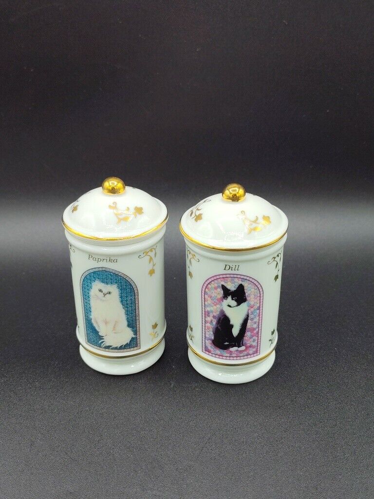 Lenox 1995 Cats of Distinction Spice Jar Collection - Parsley & Dill includes...