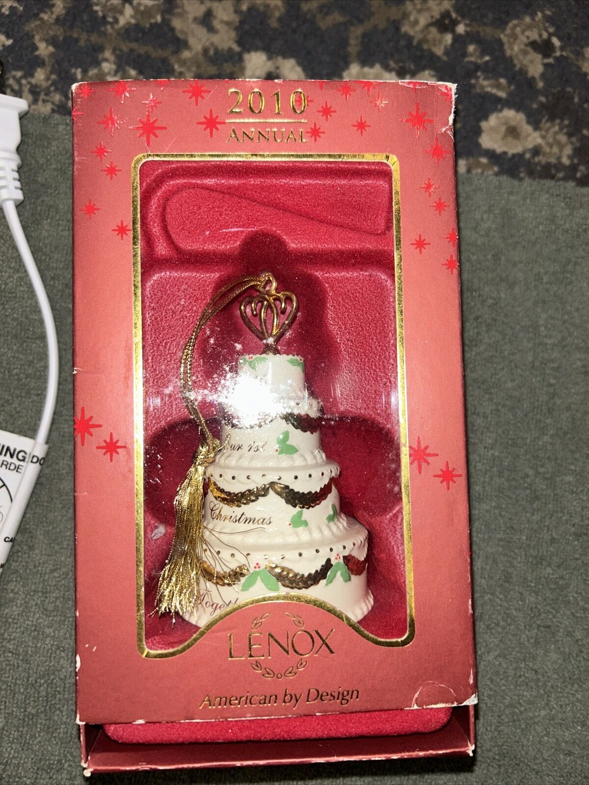 2010 Lenox First Christmas Together Ornament Wedding Cake Our 1st Christmas