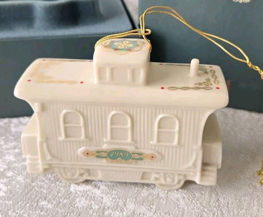 Vintage Lenox 1989 Train Caboose Ornament Yuletide Express Collection