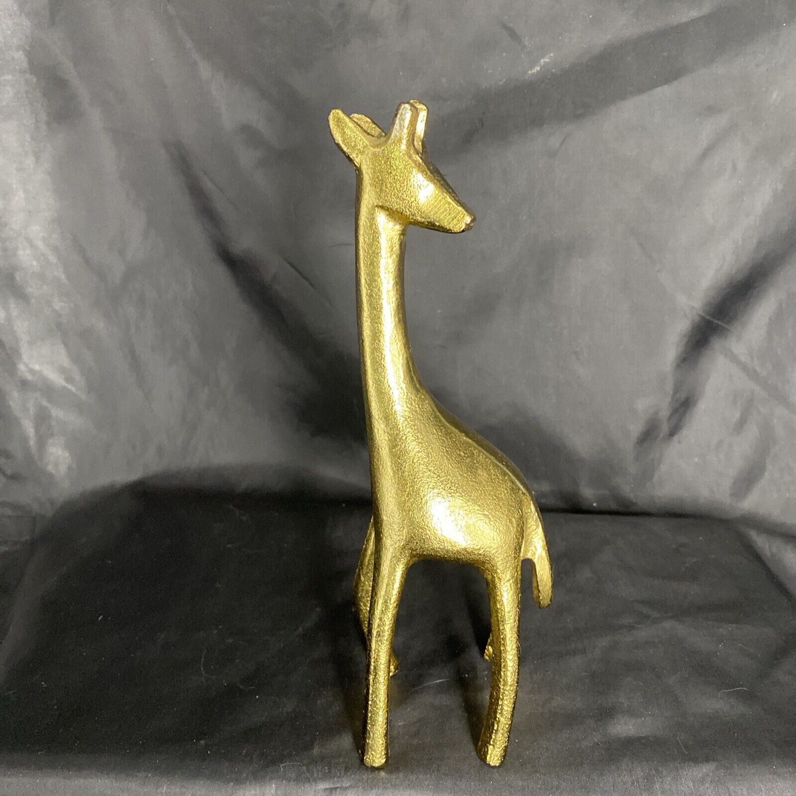 Vintage Polished Brass Giraffe Statue  Mid Century Vintage Figurine Decor 9 Inch