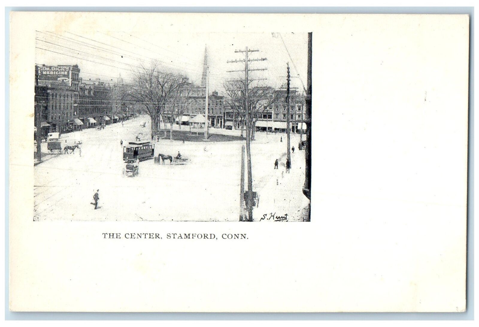 c1905's Bird's Eye View Of The Center Stamford Connecticut CT Unposted Postcard