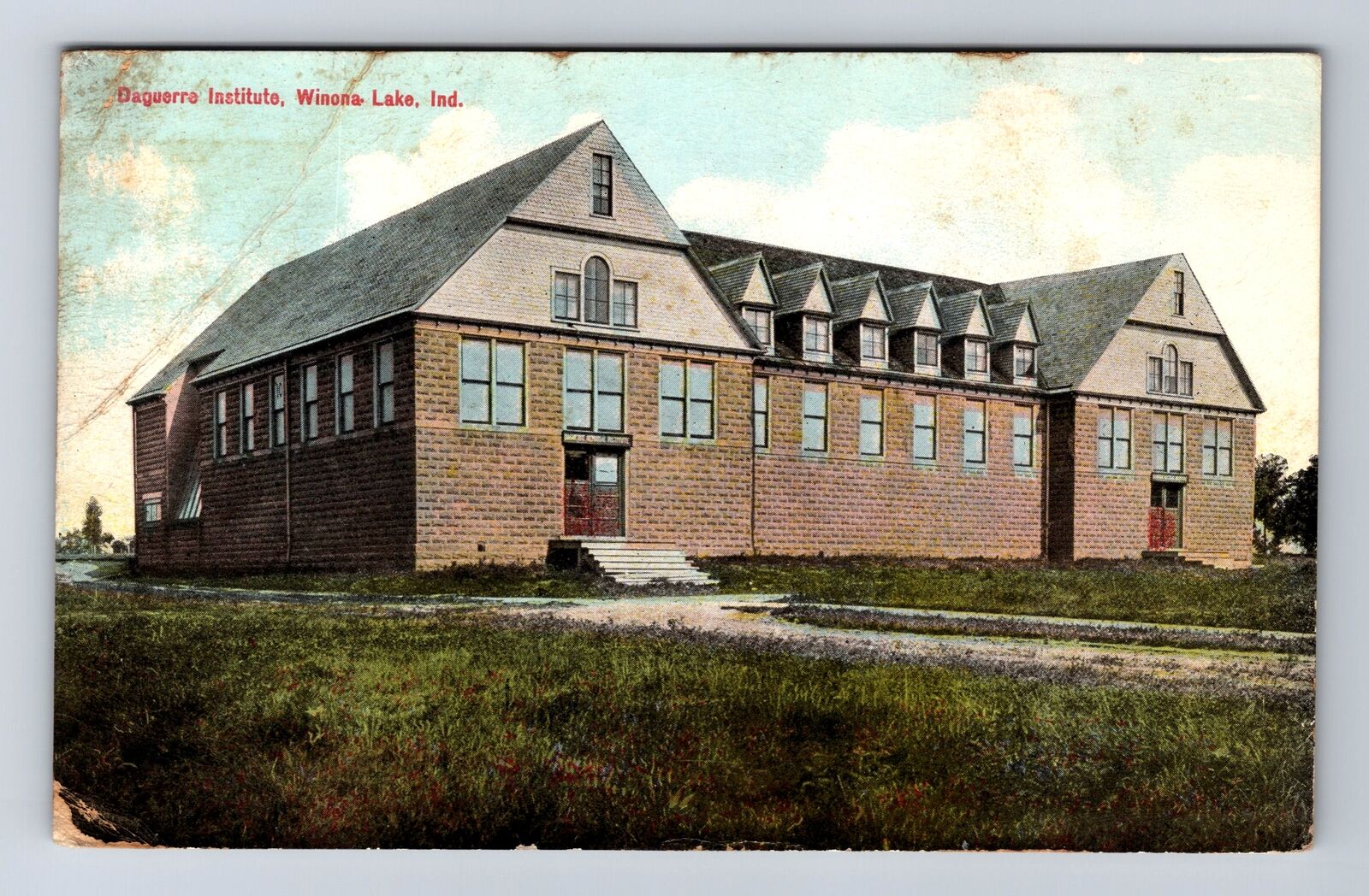 Winona Lake IN-Indiana, Daguerre Institute, Antique Vintage Souvenir Postcard