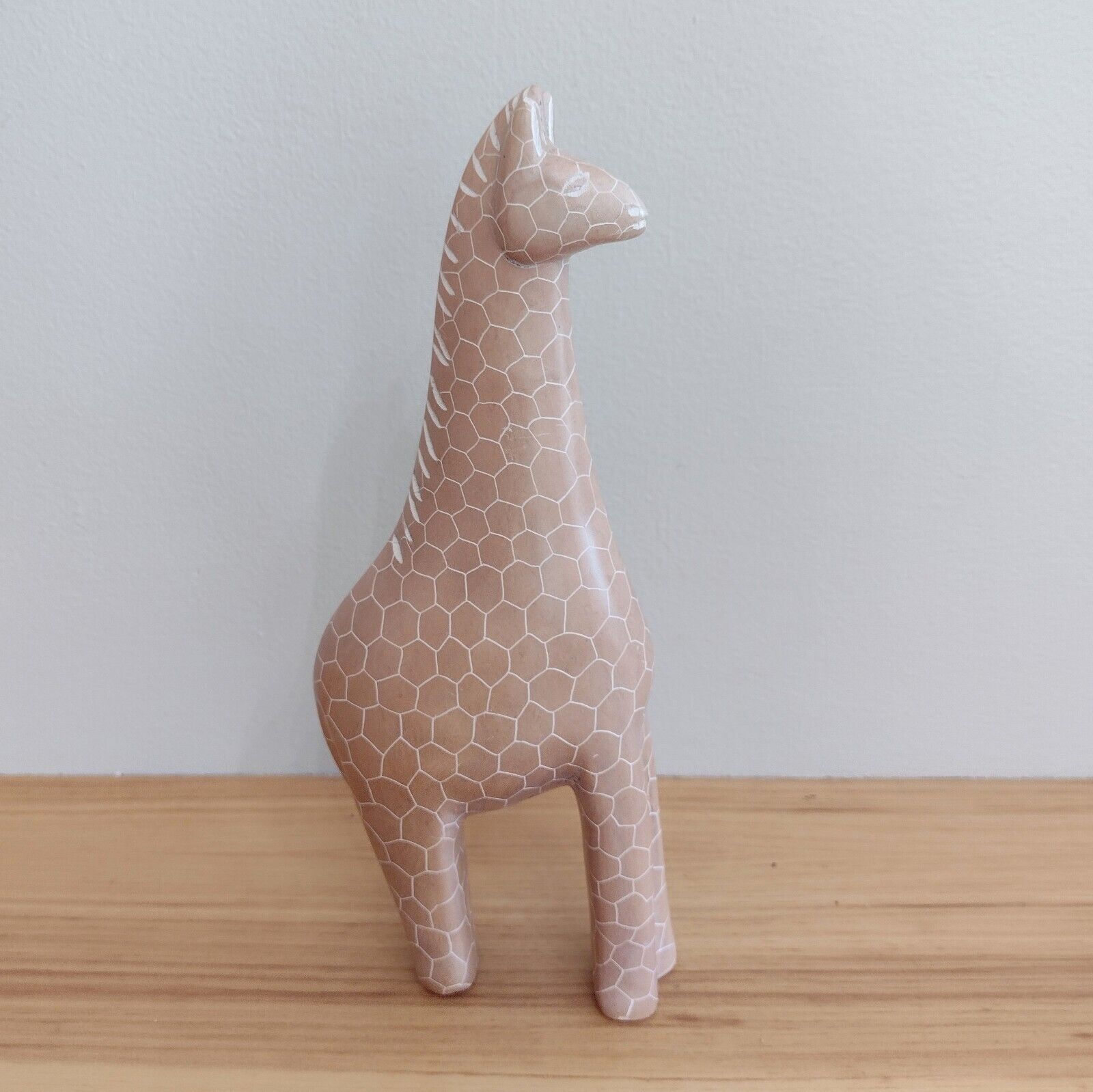Vintage Carved Soapstone Giraffe Statue Figurine 9\