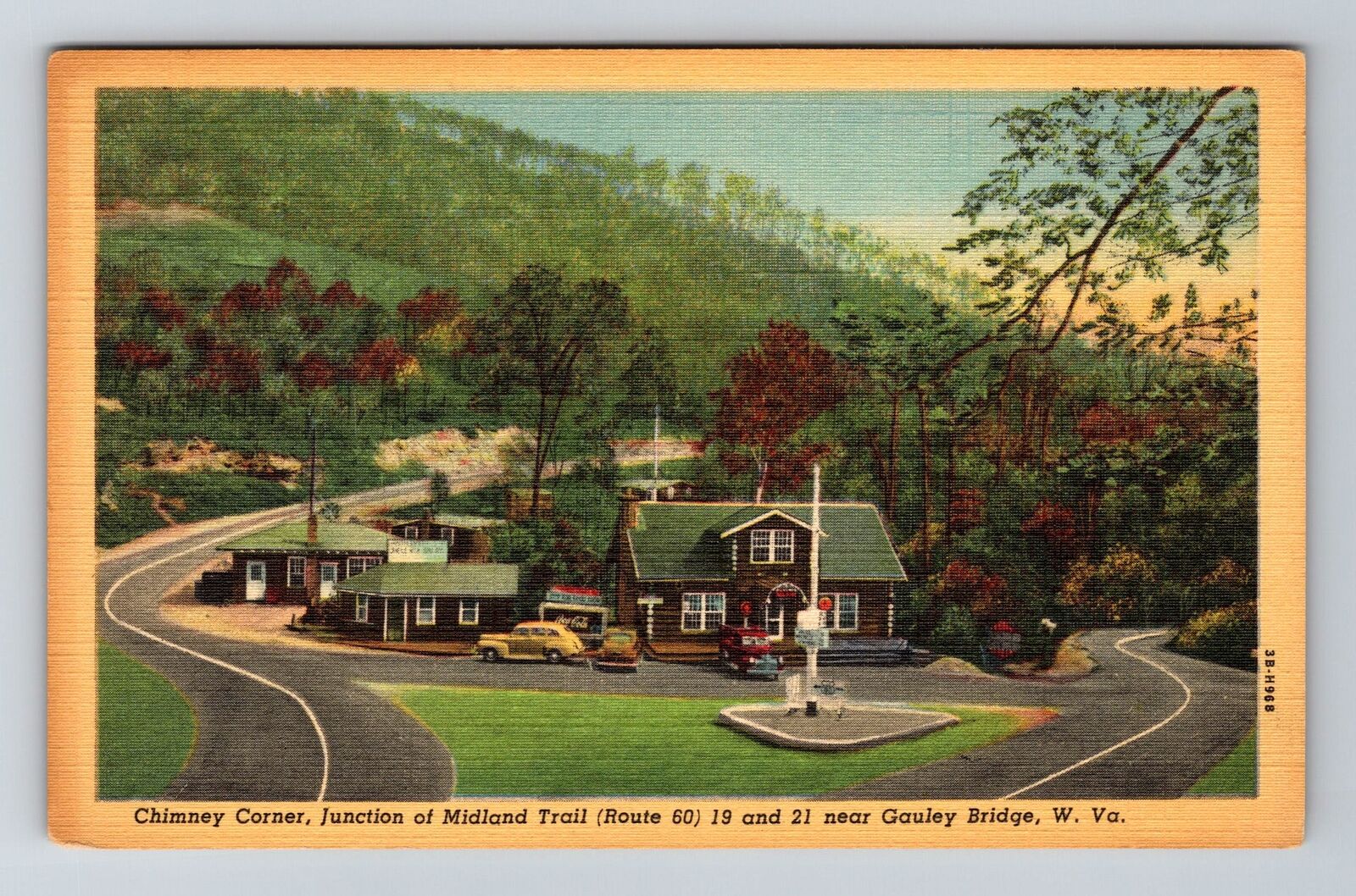 Gauley Bridge WV-West Virginia, Chimney Corner, Midland Trail Vintage Postcard