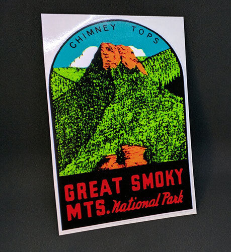 Great Smoky Mountains National Park Vintage Style Travel Decal, Vinyl Sticker
