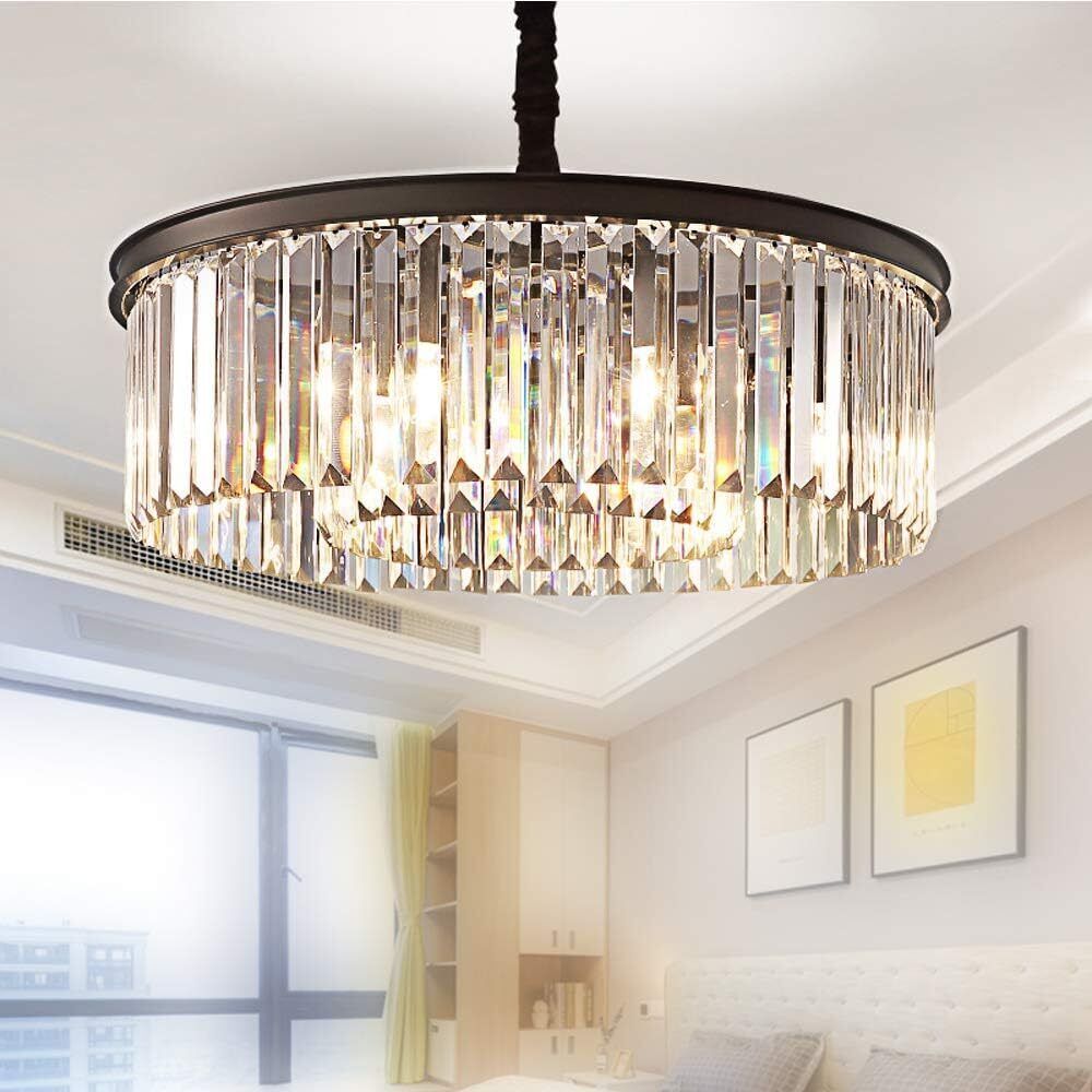 Contemporary Ceiling Light Fixture with Crystals - Dining Room/Living Room