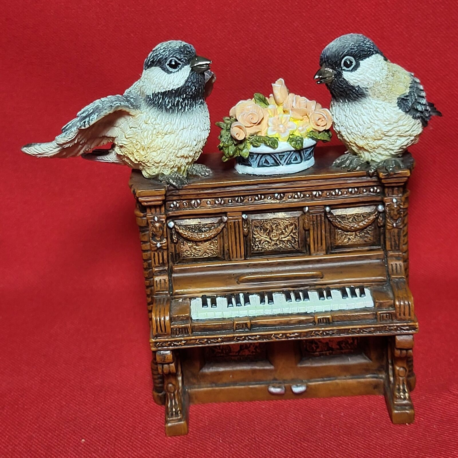 Vintage Westland Evening Serenade Birds On Piano Music Box Plays Fur Elise 1999