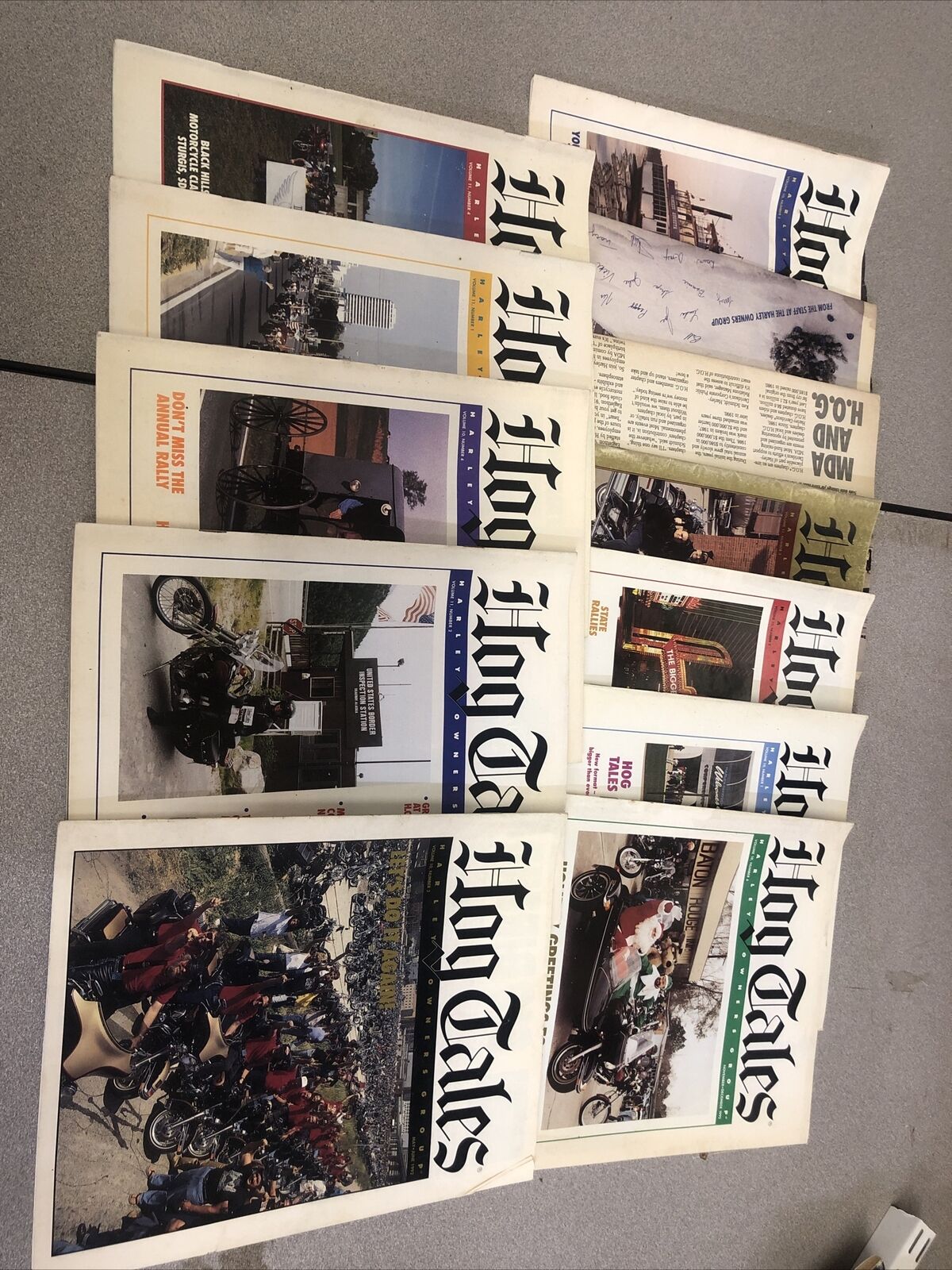 🔥Lot Of 12 Hog Tales Magazines Harley Davidson Owners Group Motorcycle 1991-93