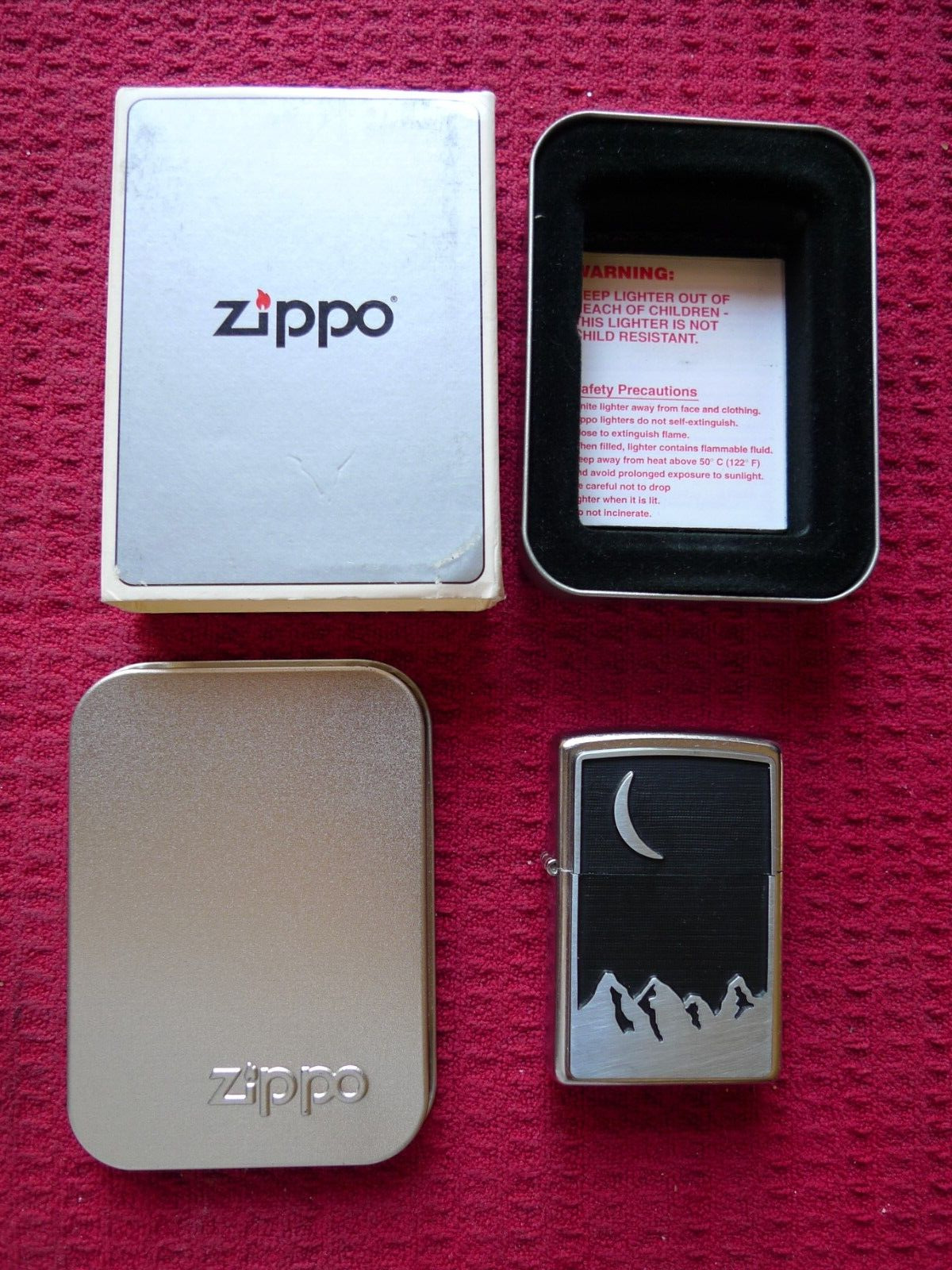 Moon Over Mountains Zippo Lighter New in Original Box 2000 XVI