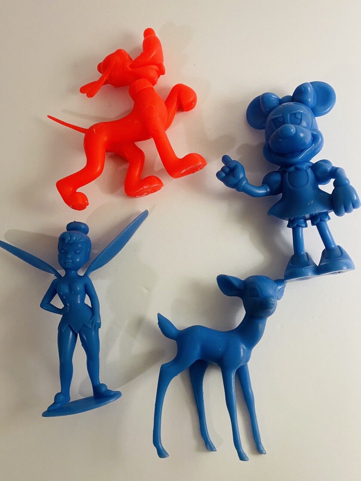 Louis Marx Walt Disney 1970s Plastic Toys Tinker bell, Minnie, Bambi, Pluto VTG