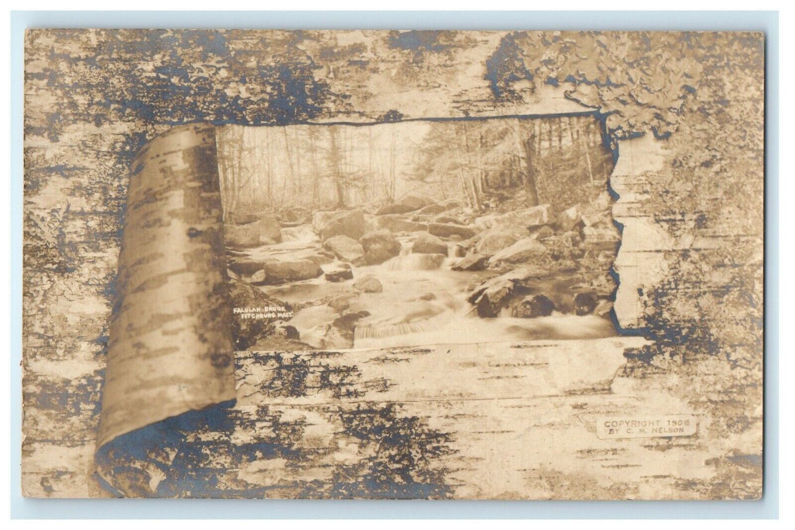 c1910\'s Falulah Brook Fitchburg Massachusetts MA RPPC Photo Antique Postcard