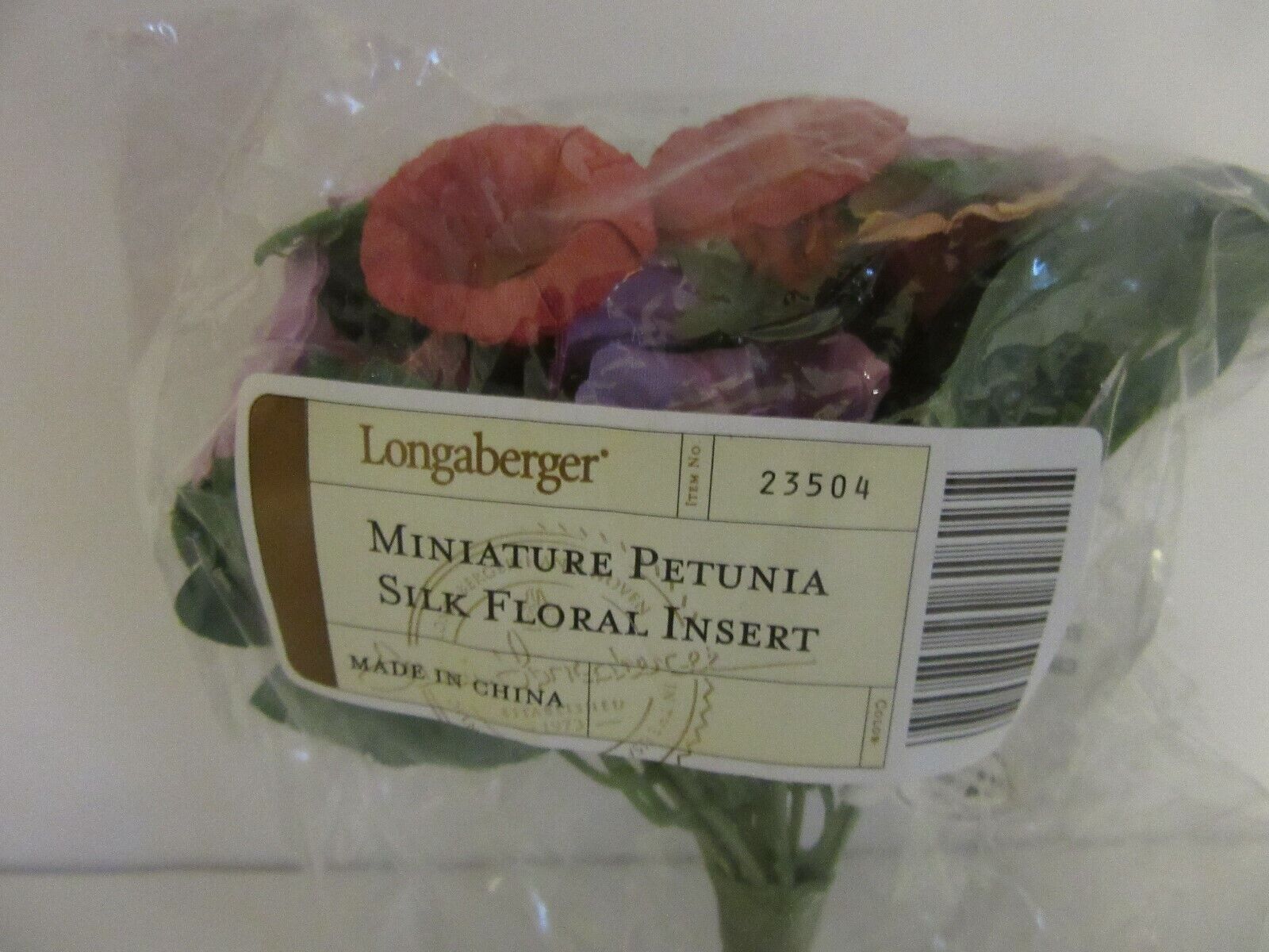 Longaberger May Series Miniature Petunia Silk Floral #23504