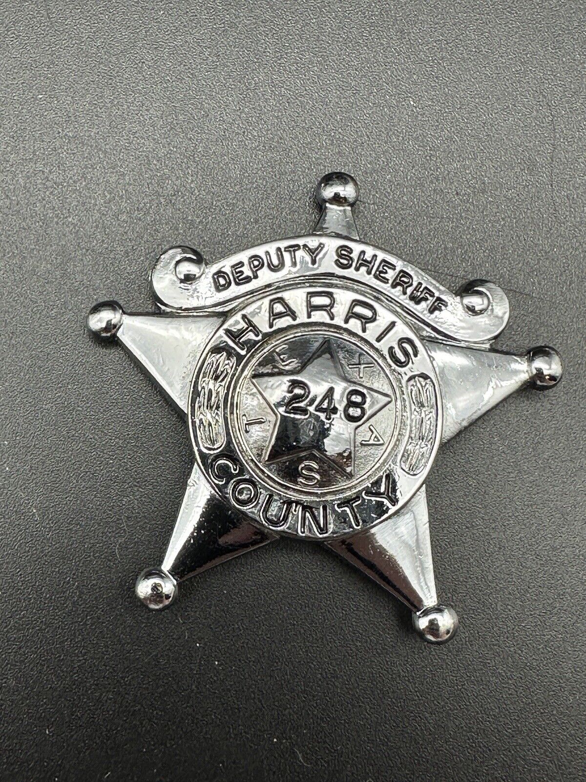Vintage Obsolete 1950 Harris County Houston Texas Five Point Star Badge 248