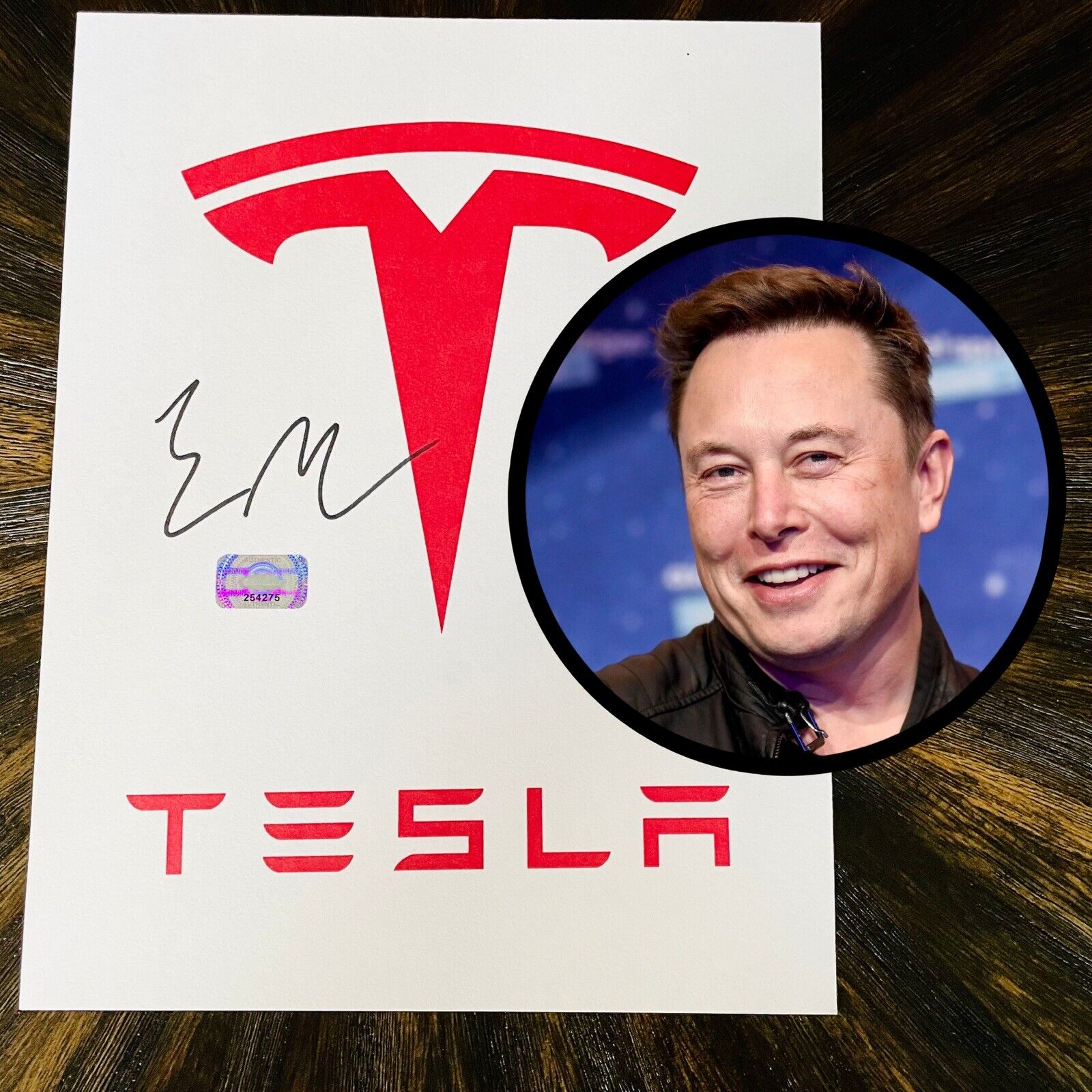 🚀AUTHENTIC COA Elon Musk Hand Signed Tesla Automotive Autograph Signature