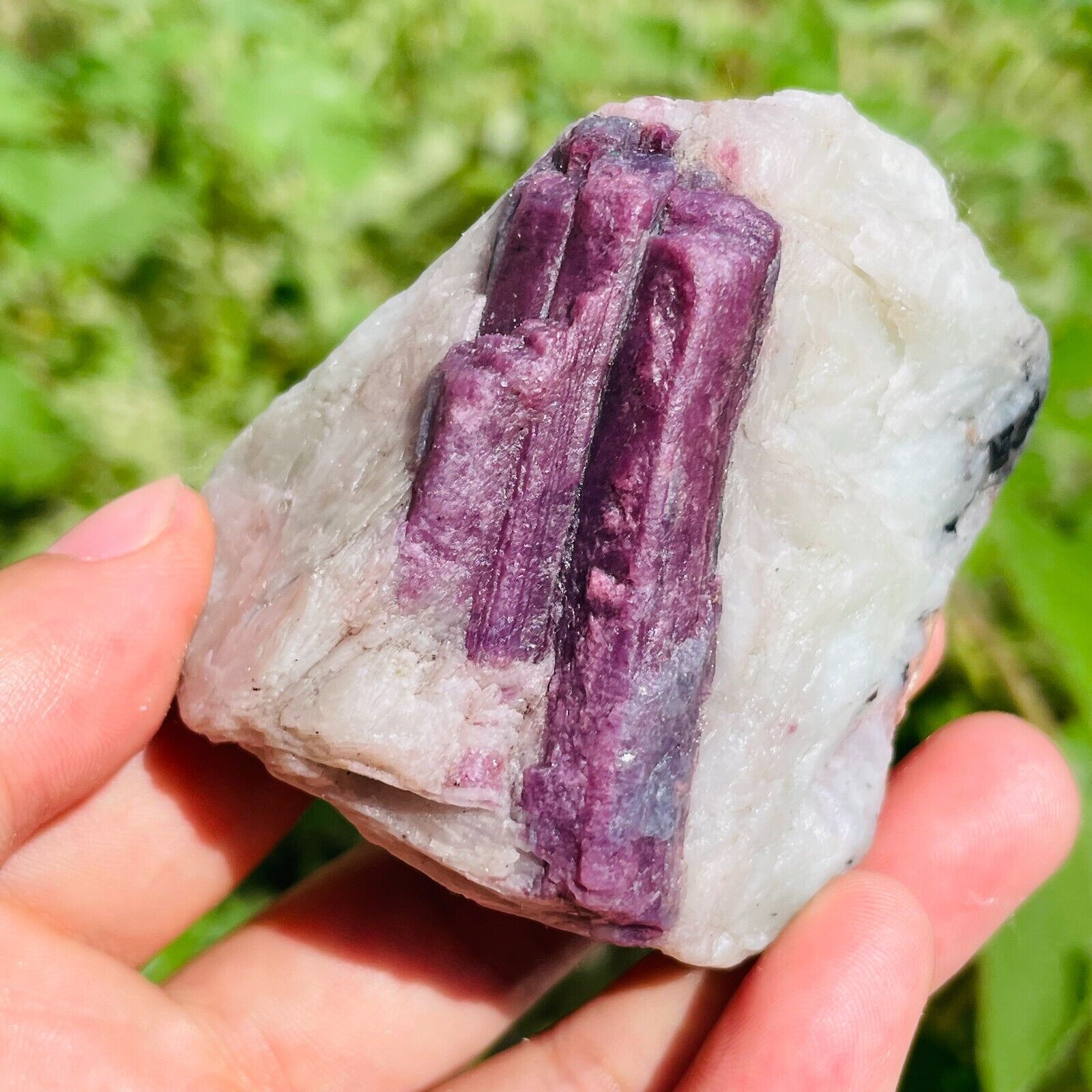 189g Natural Pink Purple Tourmaline Quartz Crystal Mineral Rough Specimen