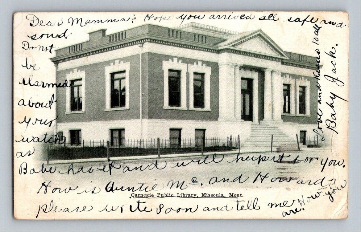 1906. MISSOULA, MONTANA. CARNEGIE PUBLIC LIBRARY.  POSTCARD BQ22