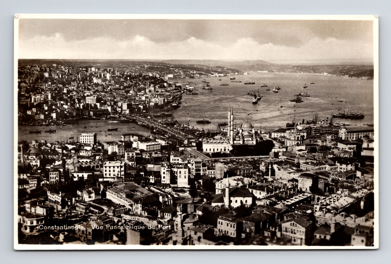 RPPC Bird\'s Eye View of Constantinople istanbul Turkey Postcard