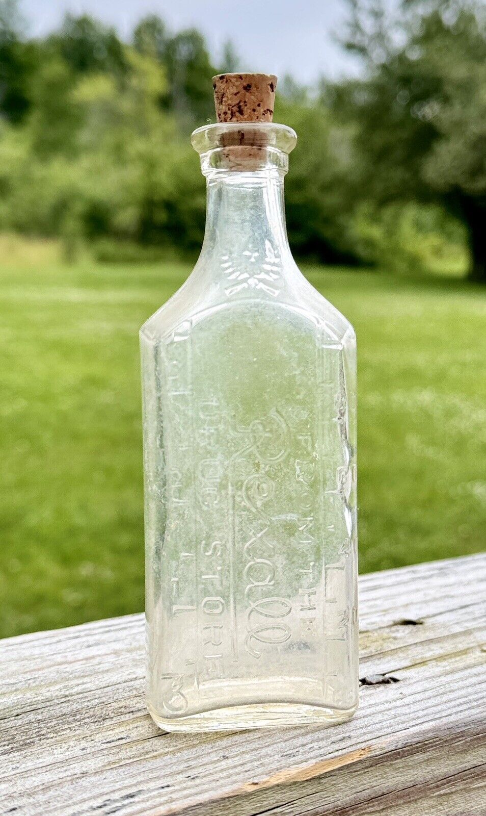 Vintage Rexall Drug Store Bottle Glass Square