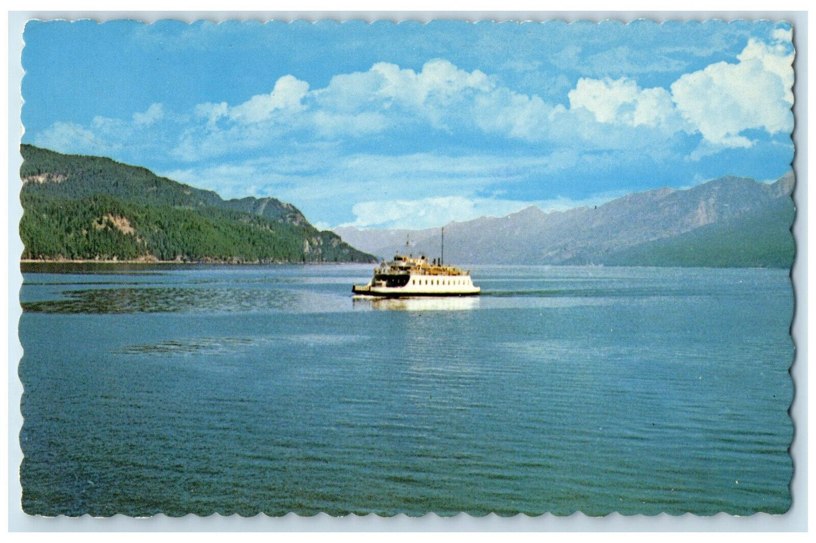 c1960's MV Anscomb Gov't Ferry Kootenay Lake British Columbia Canada Postcard