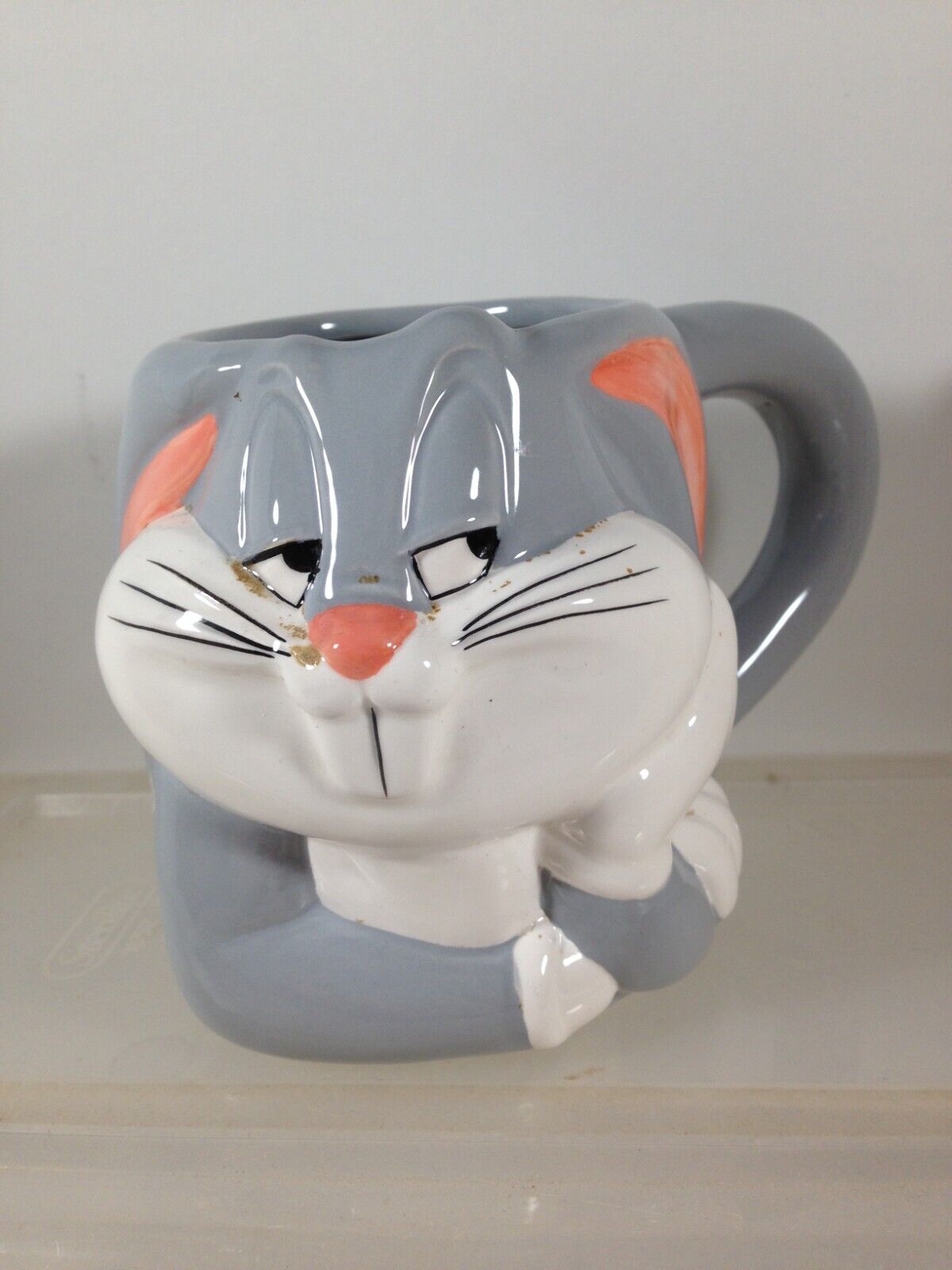 Vintage 1996 WB Bugs Bunny Sculptured Ceramic Coffee Mug
