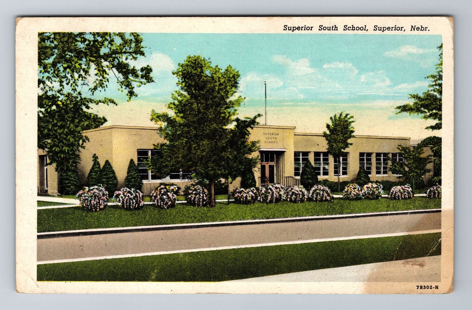 Superior NE-Nebraska, Superior South School, Antique, Vintage Souvenir Postcard