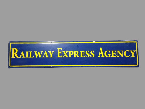 PORCELIAN RAILWAY EXPRESS AGENCY ENAMEL SIGN SIZE 34X8 INCHES