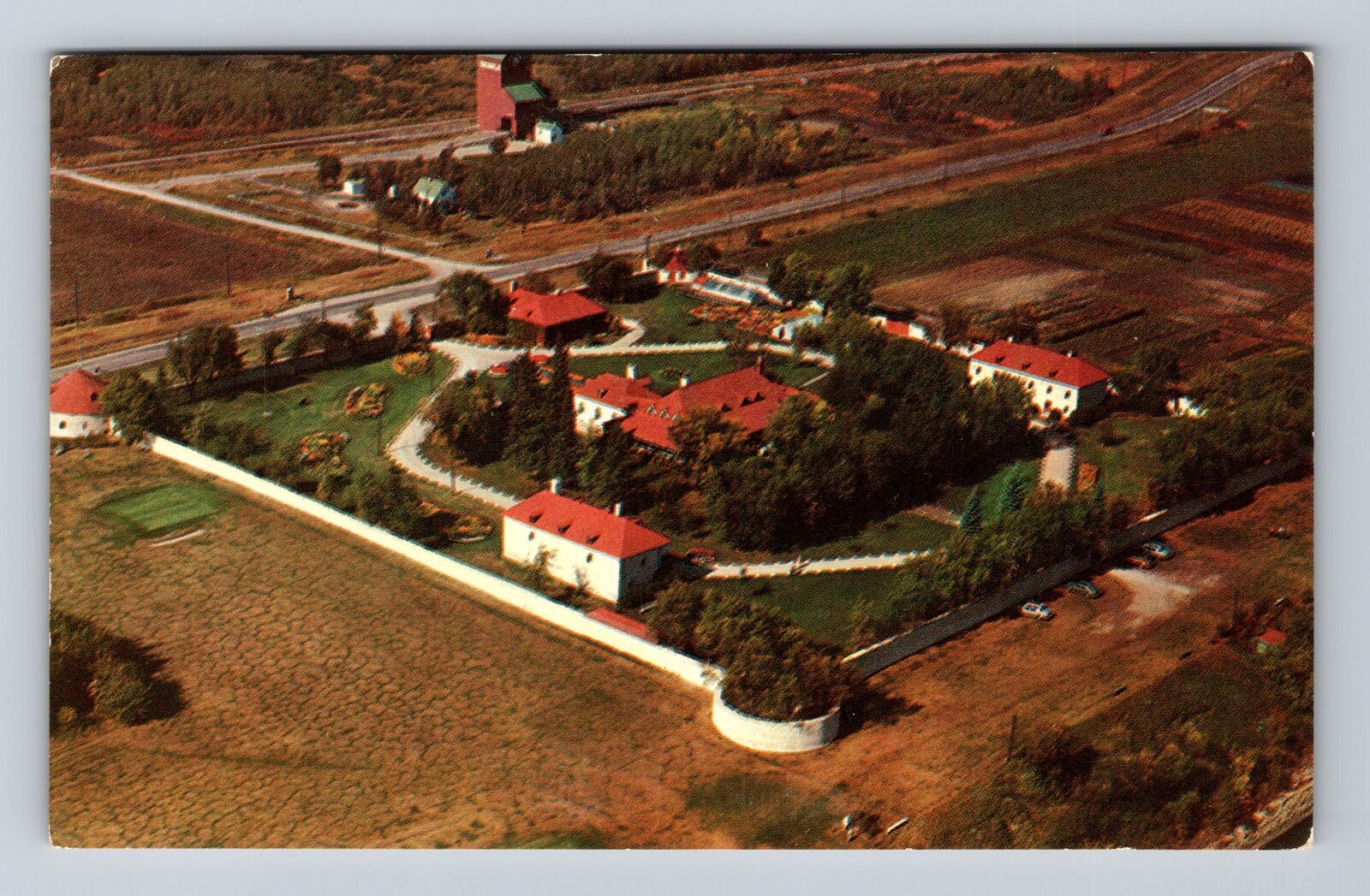 Winnipeg Manitoba-Canada, Aerial Historic Old Lower Fort Garry Vintage Postcard