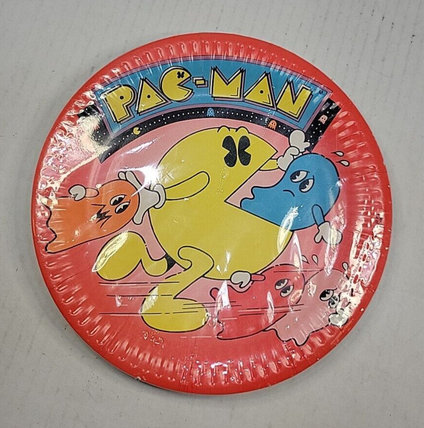 Vintage PAC-MAN Paper Plates 7 In. Sealed New Old Stock CA Reed 8 Pack