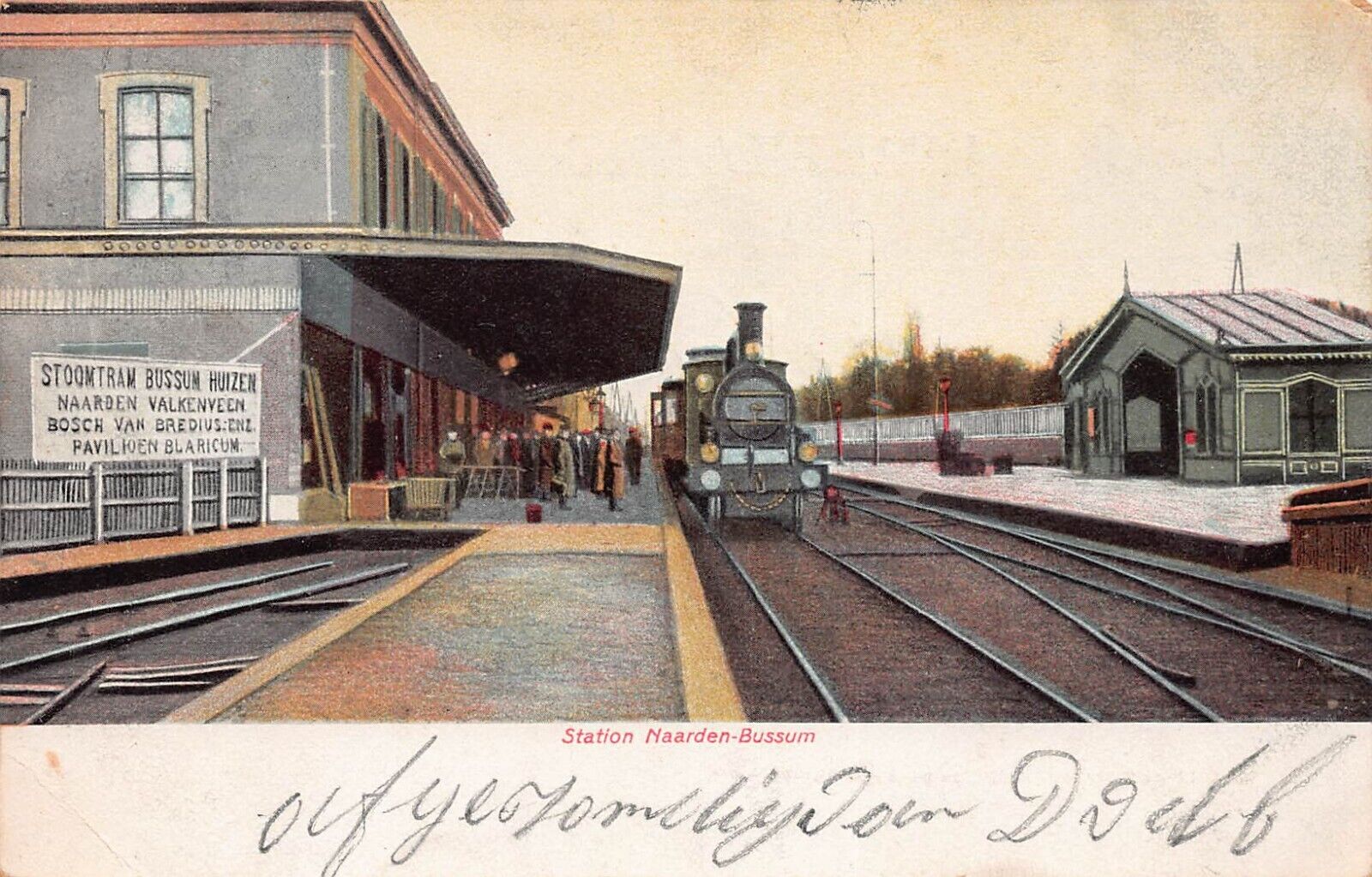 Naarden Bussum Holland Train Railroad Station Depot c1904 Vtg Postcard B51