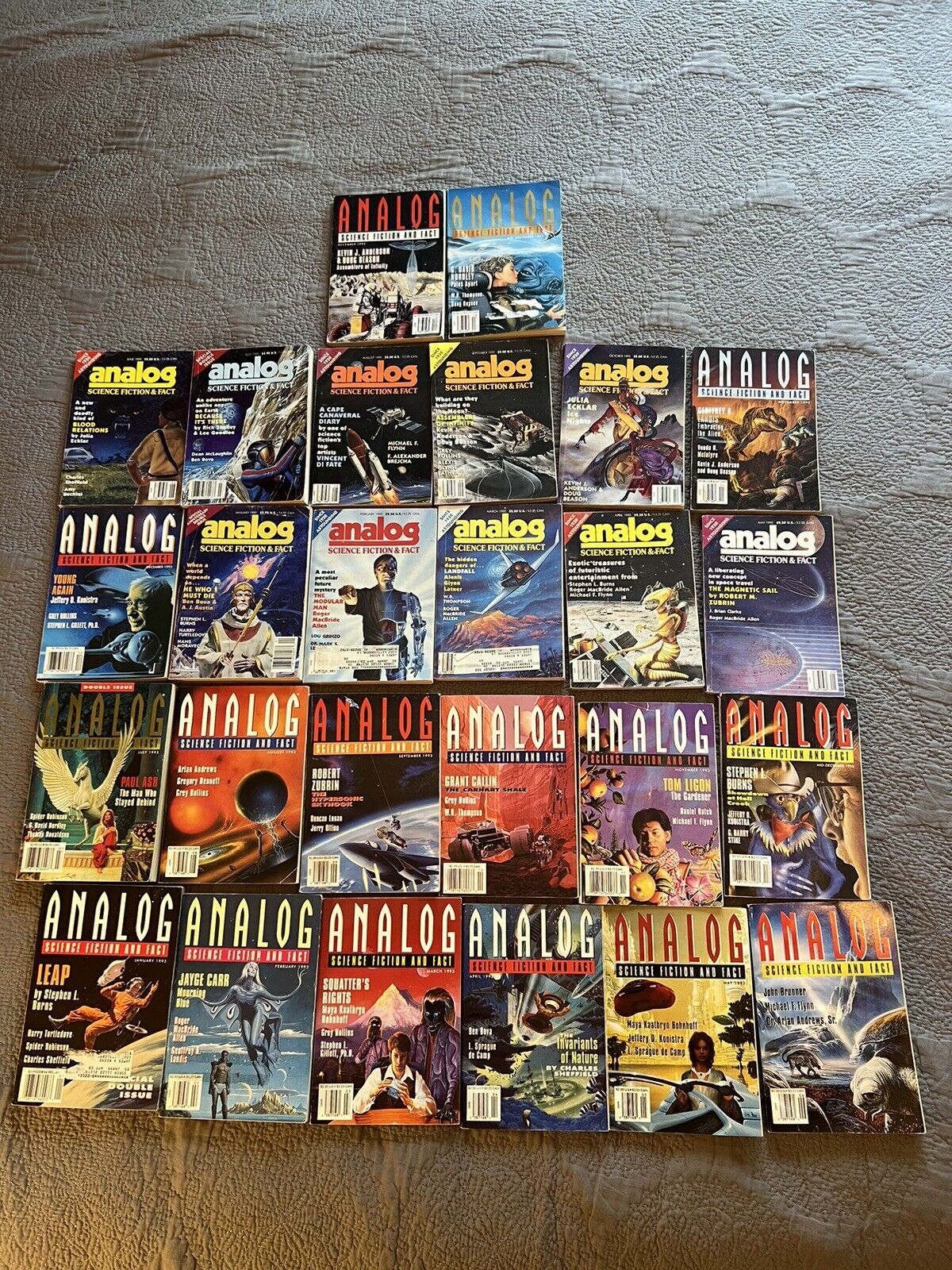 Analog Science Fiction Magazines, Complete Years 1992,1993