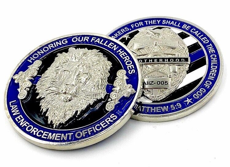 Thin Blue Line Police LEO Honoring Our Fallen Heroes Tribute ChallengeCoin