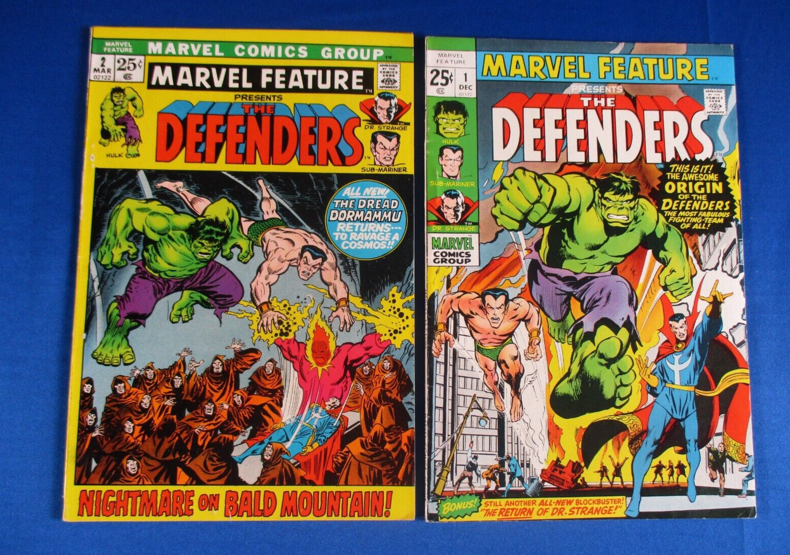 Marvel Feature #1 2 1971 Namor Dr Strange Hulk Key 1st, 2nd  Defenders