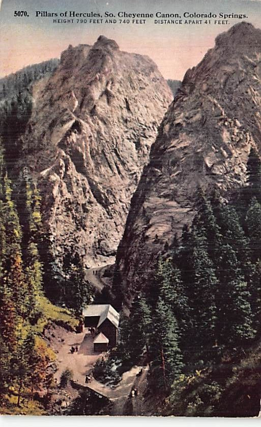 Postcard CO: Pillars of Hercules, Cheyenne Canyon, Colorado Springs, Colorado DB