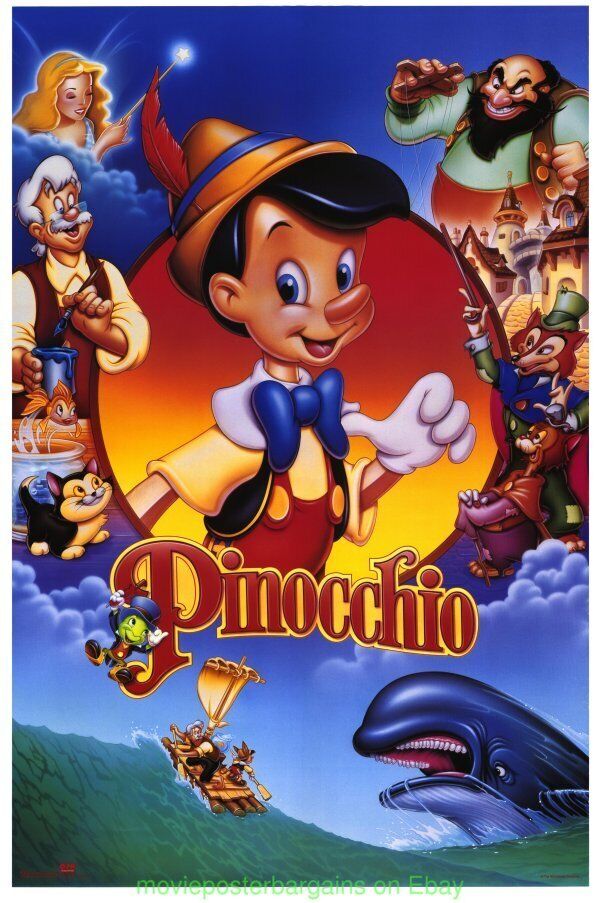 PINOCCHIO MOVIE POSTER DISNEY ANIMATION 23x35 Inch OSP Commercial Print 1980s