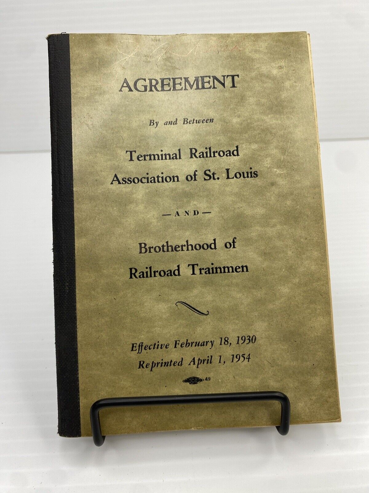 1954 Terminal Railroad Association of St Louis Brotherhood RR Trainmen Agreement