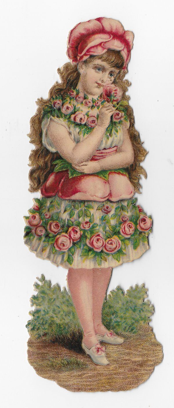 1888 Chromo de Coupis, FANTASY FLOWER FAIRY No.4 Antique, Diecut, 6\
