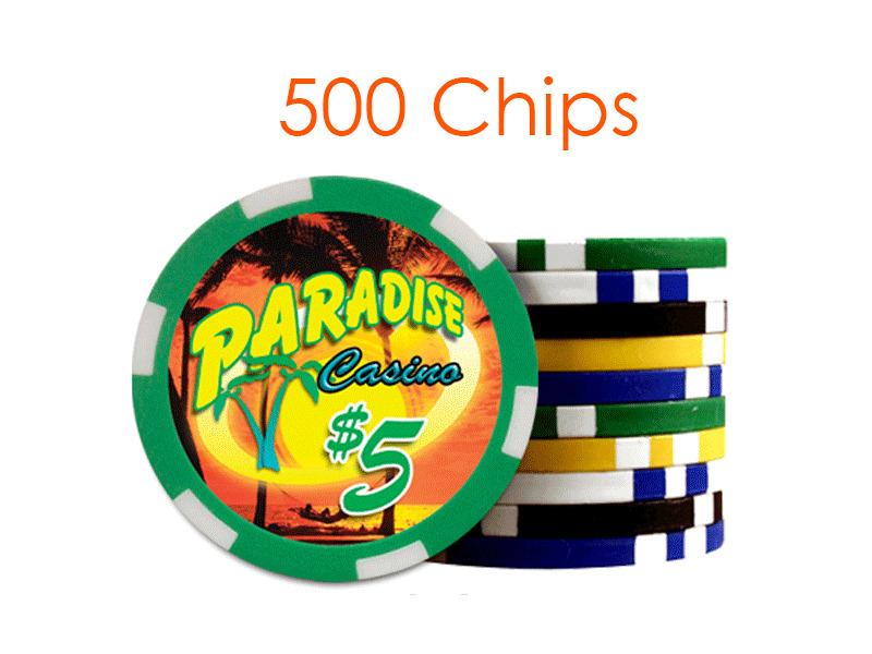 500 Custom Poker Chips : Both sides printed in Full Color with your designs 