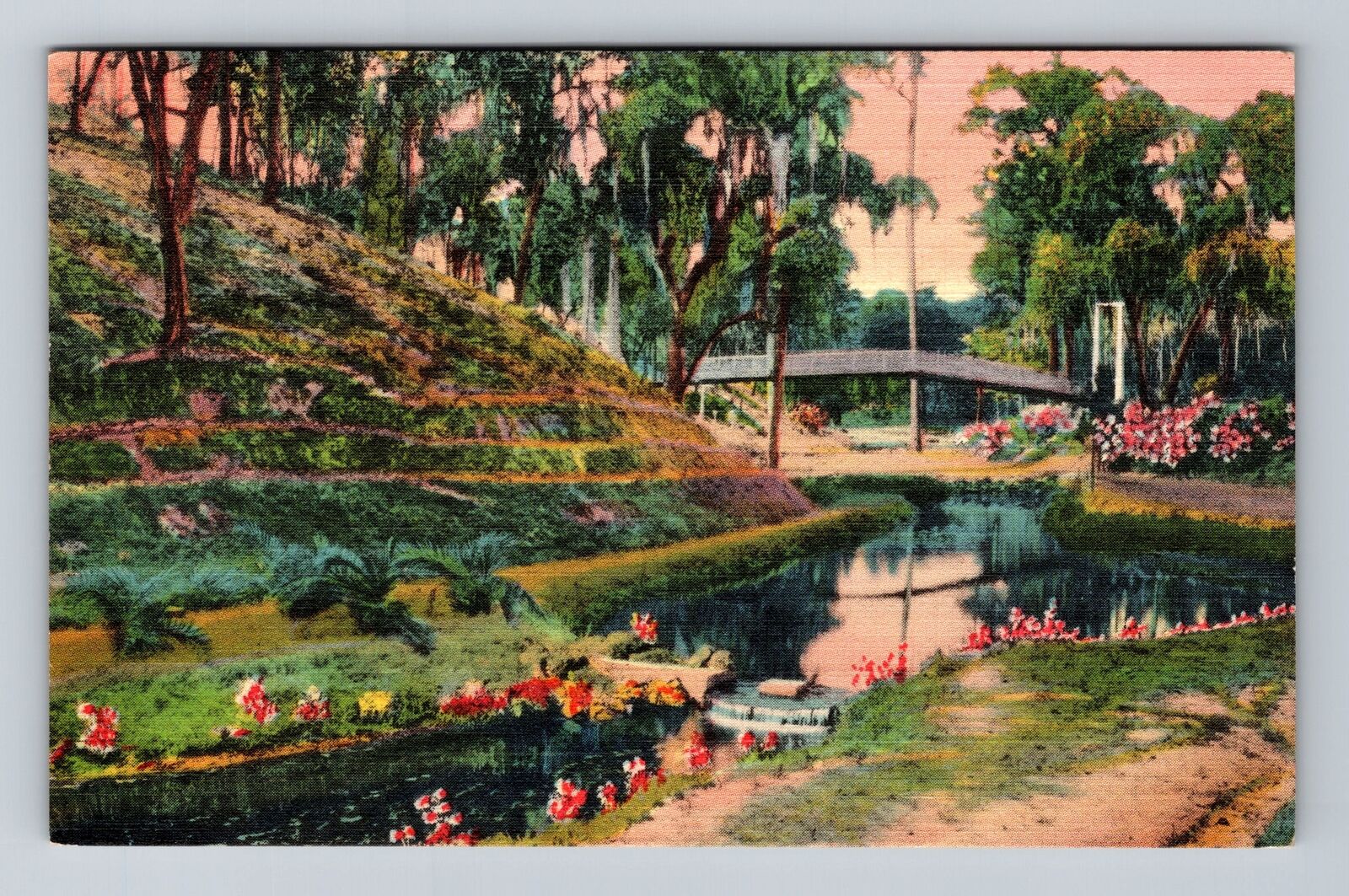 Palatka FL-Florida, Ravine Gardens, Antique, Vintage c1940 Postcard