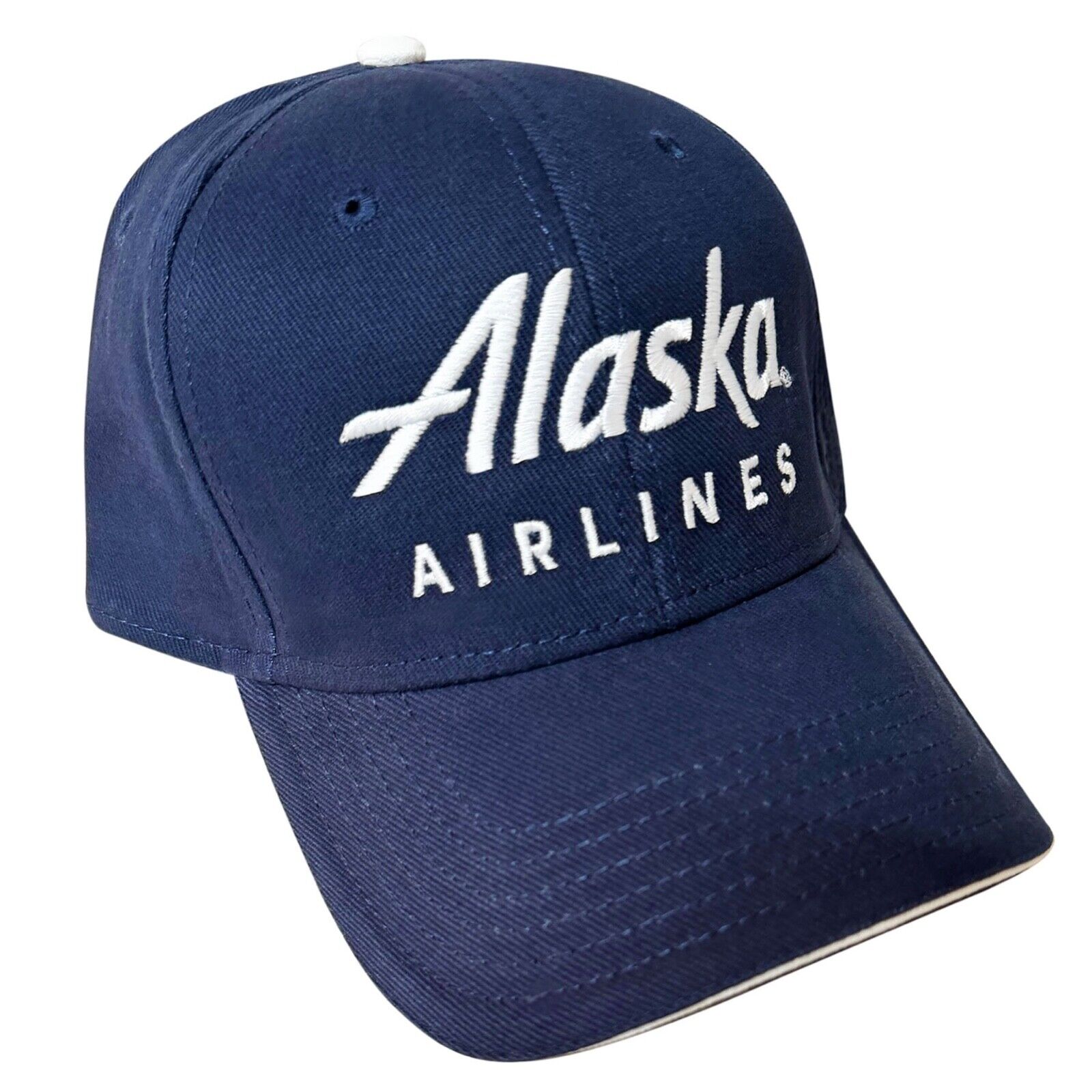 EMBROIDERED ALASKA AIRLINES CREW HAT CAP • Brand New, Unworn and Collectible