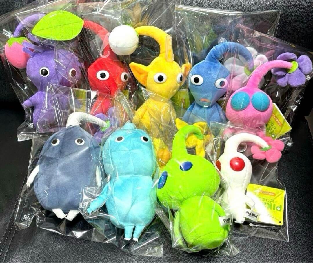 Pikmin Plush Toy Set of 9 All Star Collection Sanei Boeki From Japan New