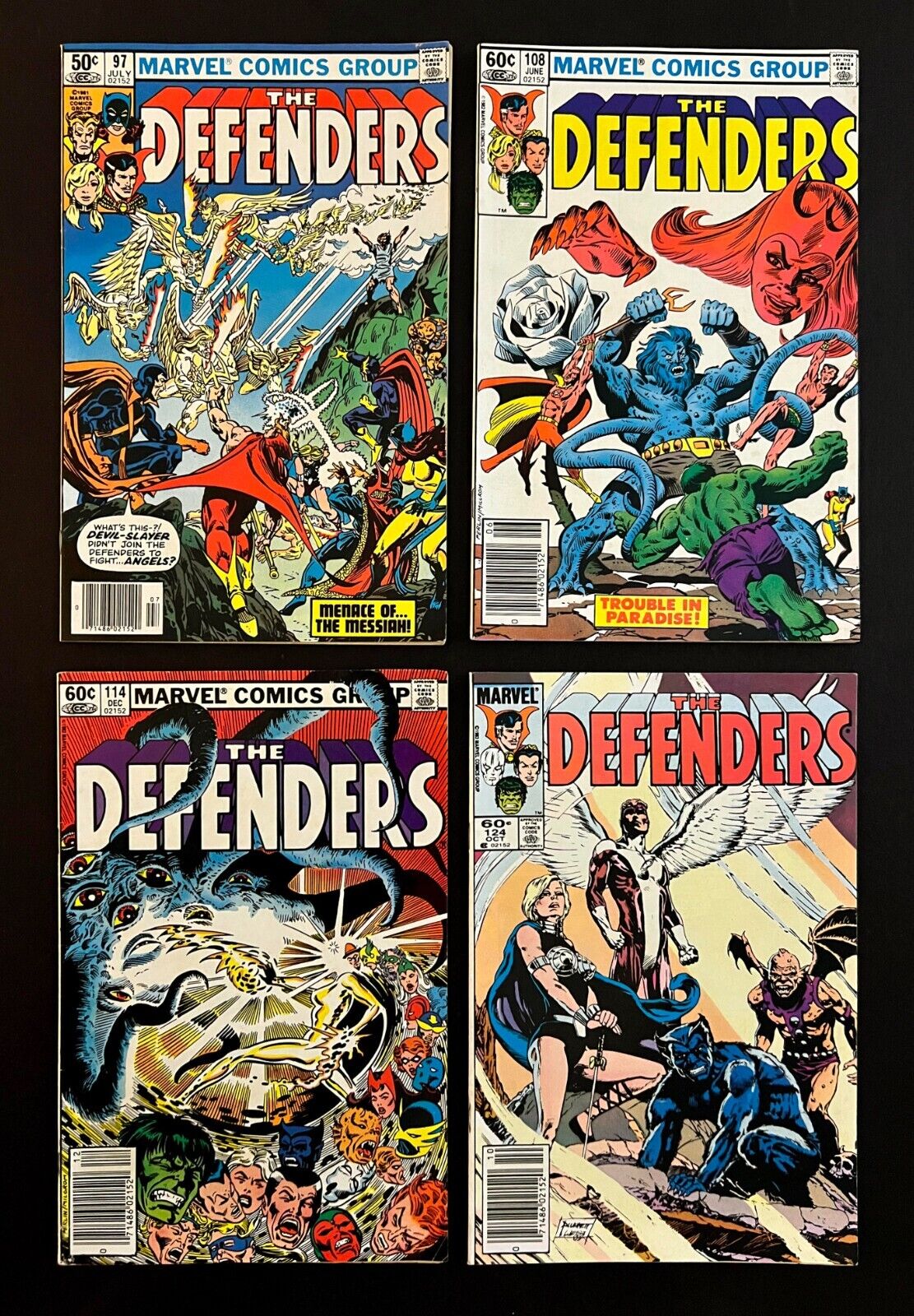 DEFENDERS 4 Issue Lot #97, 108, 114, 124 Marvel Comics 1981-1983