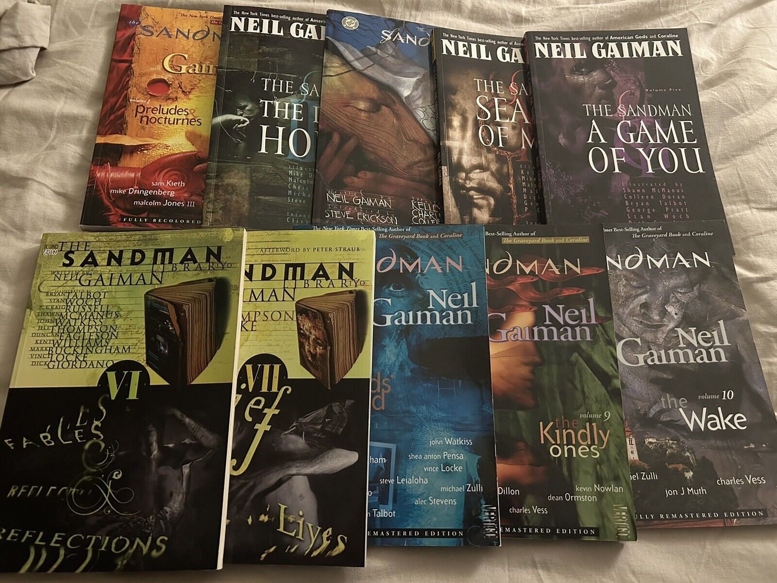 Neil Gaiman The Sandman Complete 1-10 Graphic Novel Comic