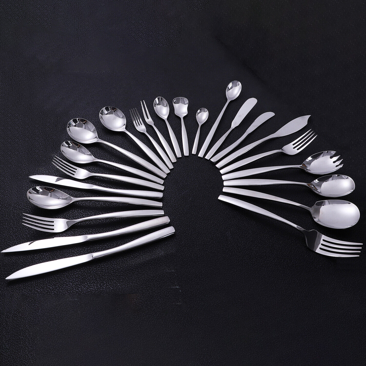 23 Pc Premium Solid Polished Cutlery Set- 304 Stainless Steel 3 colors available