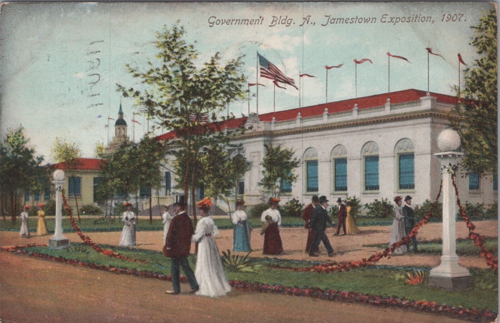 Government Building A Jamestown Exposition 1907 Postcard 7754d3