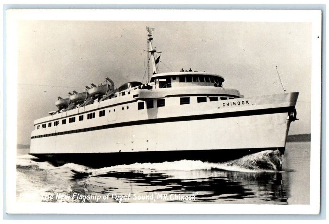 c1940's M.V. Chinook Flagship Of Puget Sound WA RPPC Photo Unposted Postcard