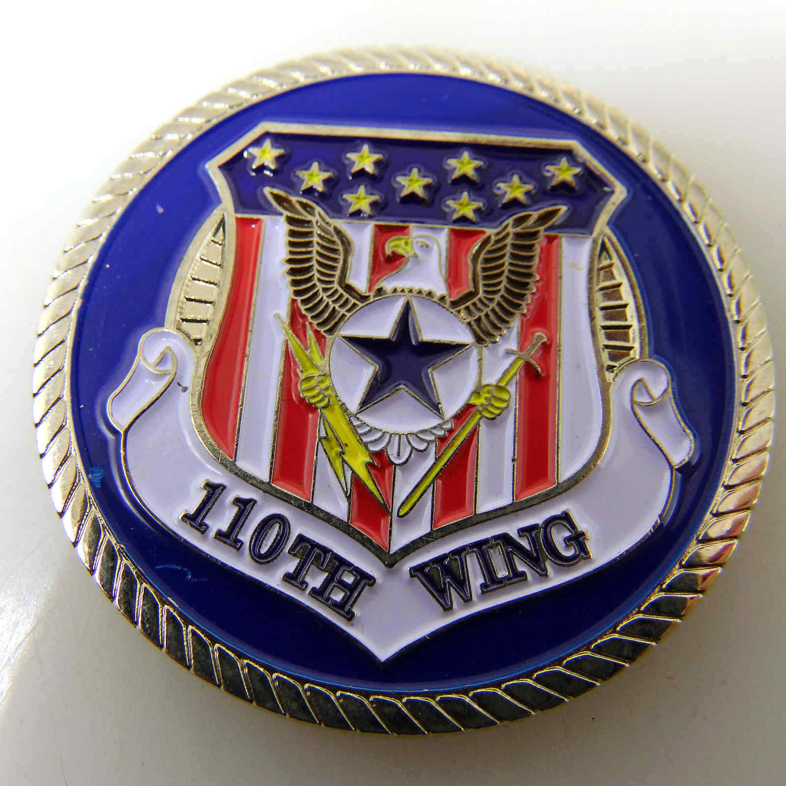 U.S. AIR FORCE BATTLE CREEK ANGB 110TH WING CHALLENGE COIN