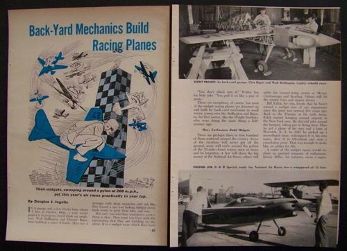 Midget Air Racing National Air Races 1952 vintage pictorial Pylon Racing Planes