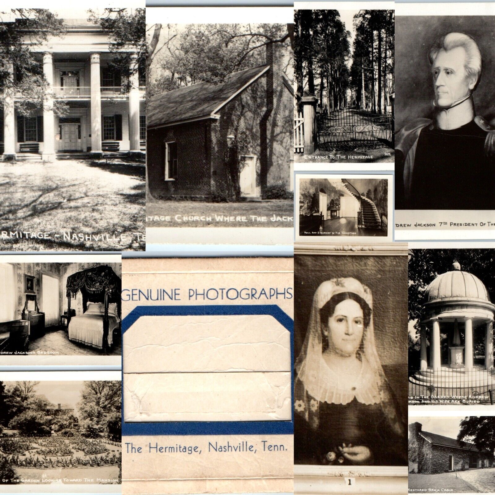 c1930s Nashville Andrew Jackson x10 Views Real Photos Hermitage Pack Set C58