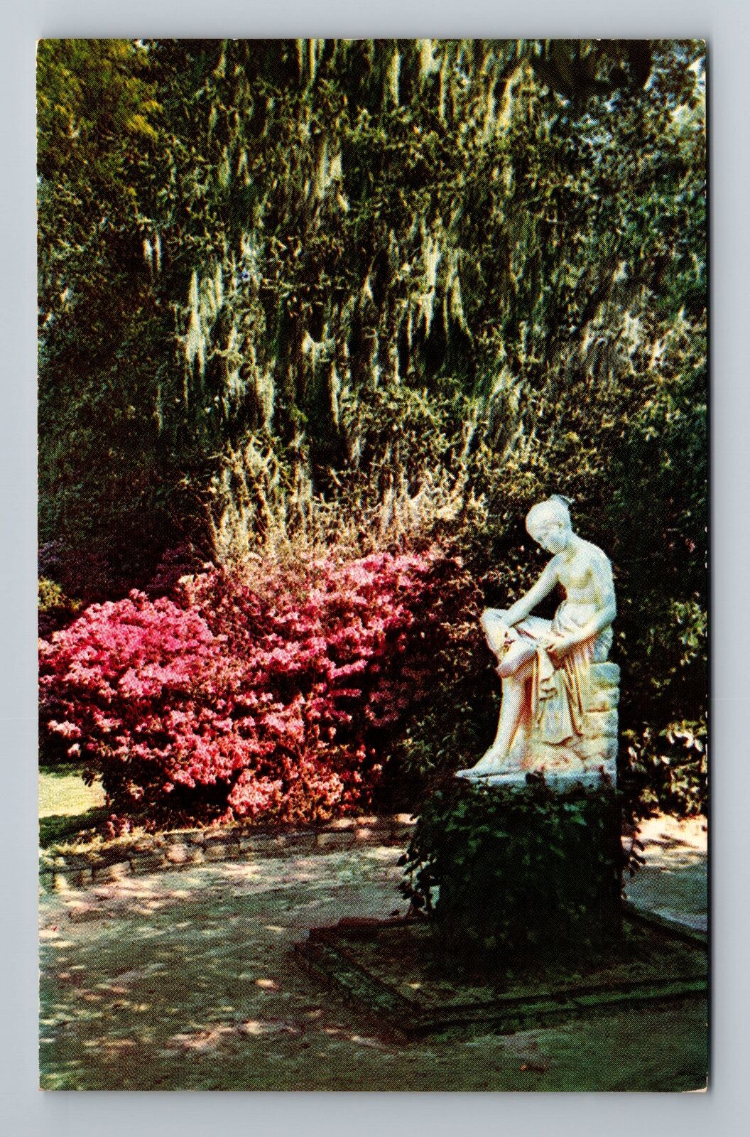 Charleston SC-South Carolina, Middleton Gardens, Statue, Vintage Postcard